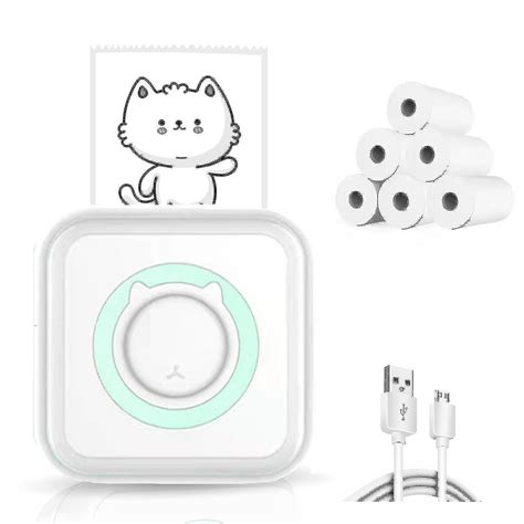 Mini Pocket Sticker Printer, Bluetooth Wireless Portable Mobile Printer Machine Thermal Printer ...