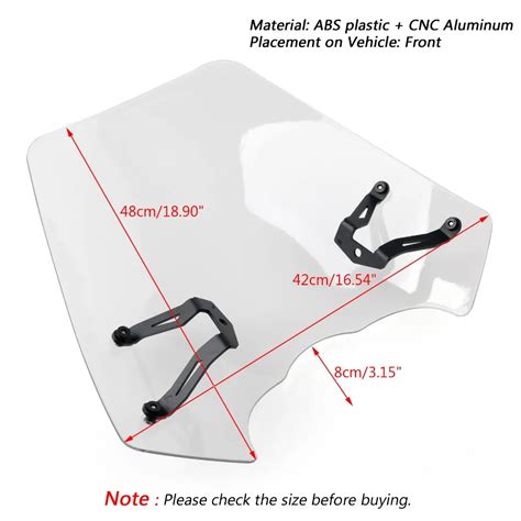 Windshield Screen w/ Bracket For Kawasaki Vulcan S EN 650 2015-2018 ...