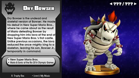 'NEW' Super Smash Bros. Dry Bowser Trophy Profile by ...