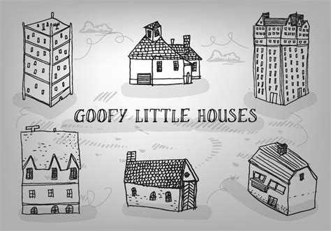 Free Hand Drawn Goofy Houses Vector Background | Free hand drawing, How ...