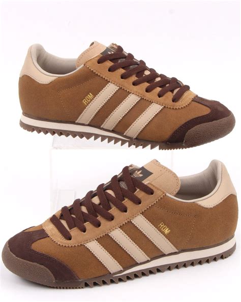 Adidas Rom Trainers Light Brown - Adidas At 80s Casual Classics