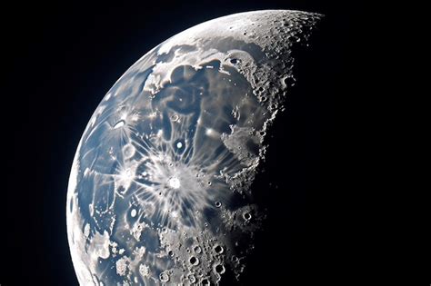 Premium Photo | Closeup shot of the waxing gibbous moon with visible craters and the sea of ...