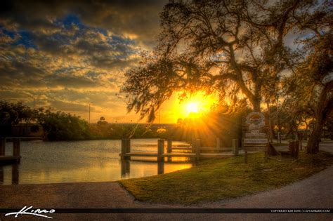 Oak Tree Spanish Moss Sunset Vero Beach Florida Indian River | HDR Photography by Captain Kimo