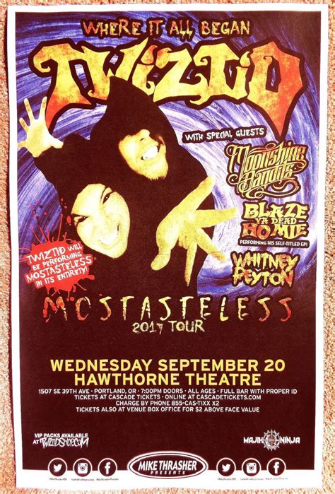 TWIZTID 2017 Gig POSTER 11x17 Portland Oregon Concert Mostasteless Tour