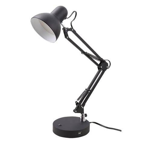 Mainstays LED Swing Arm Architect Desk Lamp with USB Charging Port, Black - Walmart.com ...