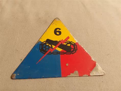 WWII US ARMY Sheet Metal Vehicle ID Plaque Badge 6th Armored Division $50.00 - PicClick