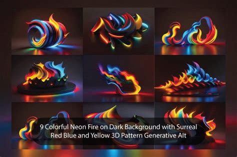 Colorful Neon Fire on Dark Background Graphic by Saksenengmu Bro ...