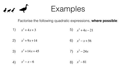 A4e – Factorising quadratics – BossMaths.com