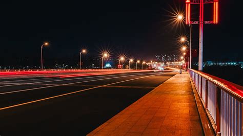 Street Lights Turned On During Night Time · Free Stock Photo