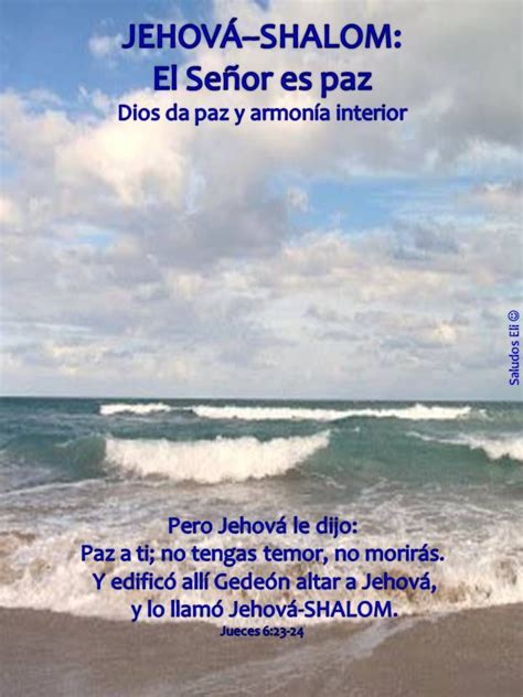 Jehová SHALOM: El Señor es paz Nombres de Dios | Beach, Outdoor