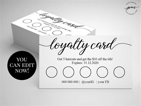 Customer Loyalty Card Template Editable Loyalty Cards - Etsy Australia