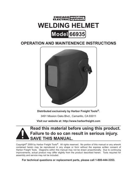 welding helmet - Harbor Freight Tools