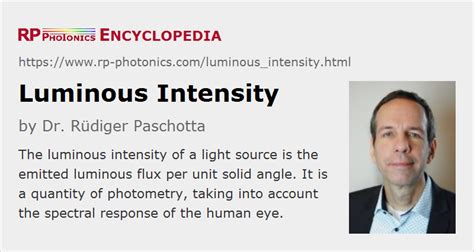 Luminous Intensity – definition, photometry, light source