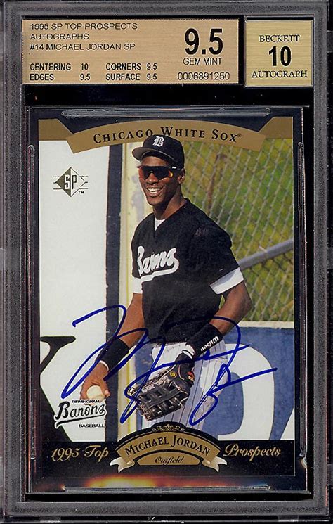 1995 Top Prospects Autographed Michael Jordan Baseball Card Sells for ...