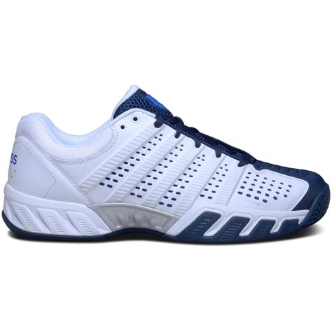 K-Swiss Mens BigShot Light 2.5 Tennis Shoes - White/Blue - Tennisnuts.com