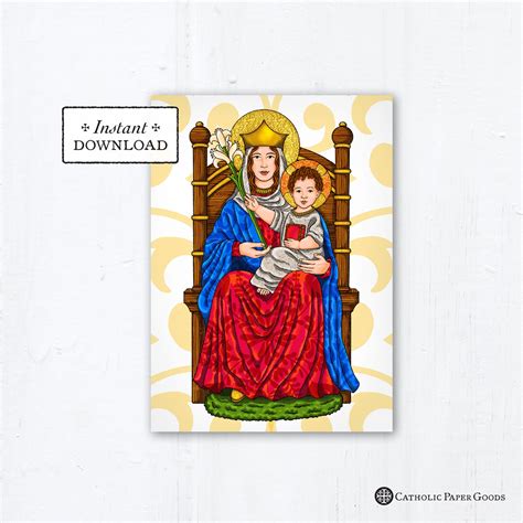 Our Lady of Walsingham Prayer Card, Greeting Card, Art Print - Instant ...