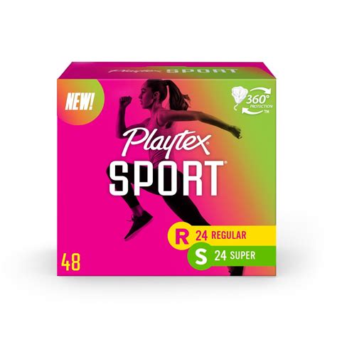 Playtex Sport Multi-Pack Regular And Super Plastic Applicator Unscented Tampons, 48 Ct Total ...