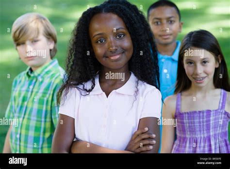 Smiling children outdoors Stock Photo - Alamy