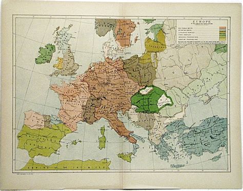 Original 1890s Map of Europe At The Close Of The Tenth Century | Etsy