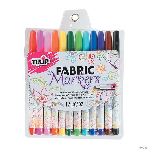 12-Color Tulip® Fine Tip Fabric Markers | Oriental Trading