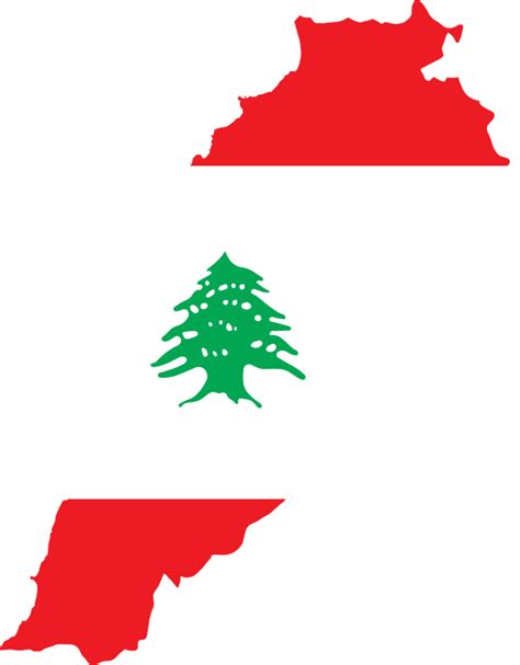 Lebanon Map Flag - Openclipart