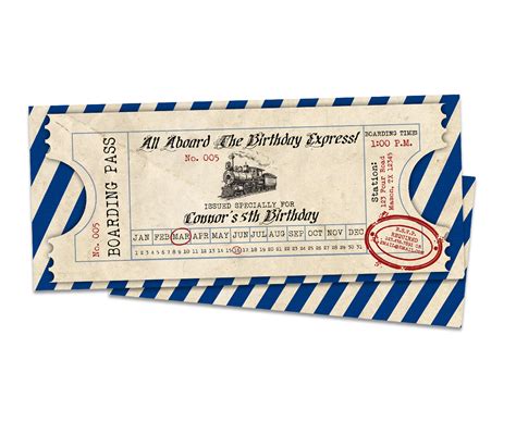 Vintage Train Boarding Pass Invitations Train Ticket | Etsy