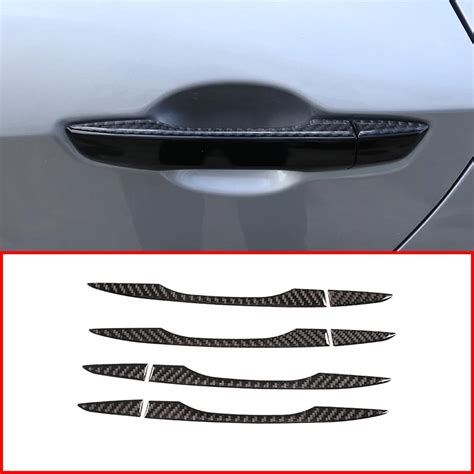 Car Accessories Exterior Outer Handle Sticker Real Carbon Fiber (Soft) For Honda Civic 2016 2019 ...