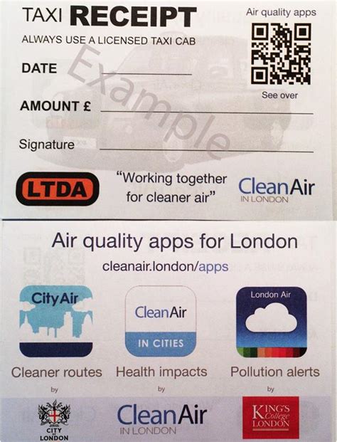 London taxi receipts promote air quality apps – AirQualityNews