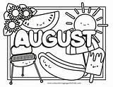 August Coloring Pages sketch template