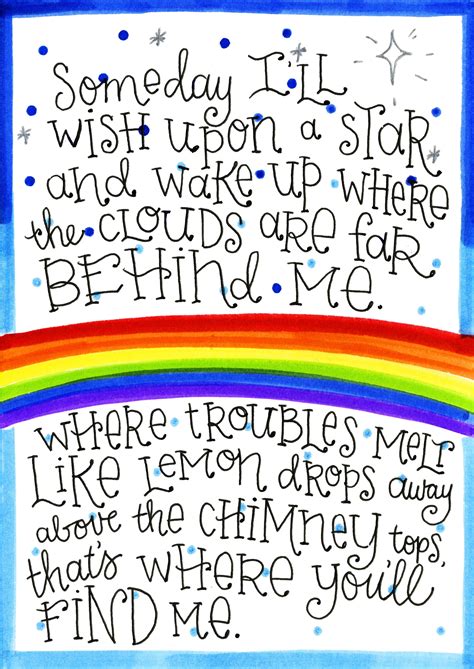 Somewhere Over the Rainbow Lyrics Print 2 of 3 - Etsy Ireland