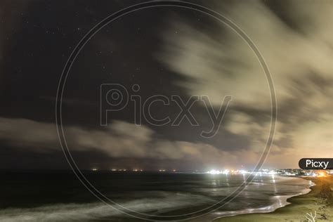 Image of Night View of Visakhapatnam or Vizag Beach-XE845879-Picxy