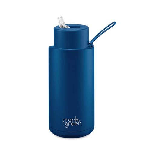 Frank Green Ceramic Reusable Water Bottle 1L with straw lid - Natural ...