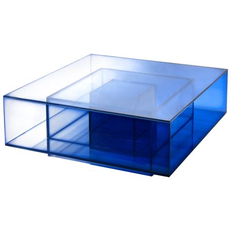 Null Blue Glass Clear Transition Color Coffee Table by Studio Buzao Customizable For Sale at ...