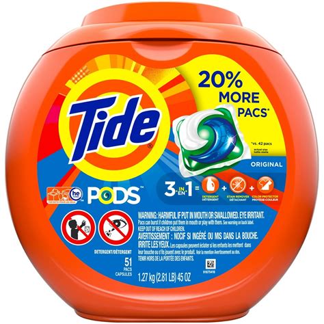 Tide PODS Liquid Detergent Pacs, Original, 51 Loads - Walmart.com ...