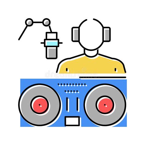 Dj and Radio Host Color Icon Vector Illustration Stock Vector ...