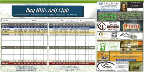 Scorecard - Bay Hills Golf Club