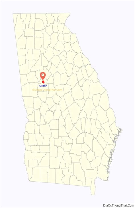 Map of Griffin city, Georgia - Thong Thai Real