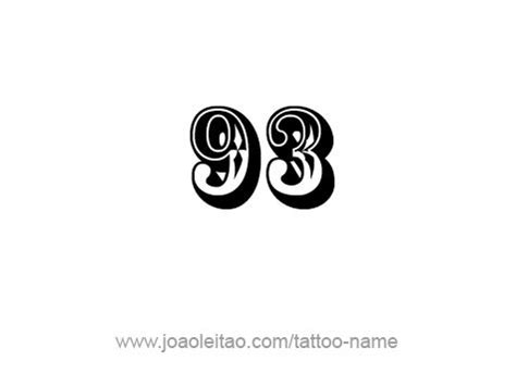 Ninety Three-93 Number Tattoo Designs - Tattoos with Names | Name ...