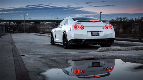 Nissan GT-R, sports car, white HD Wallpaper