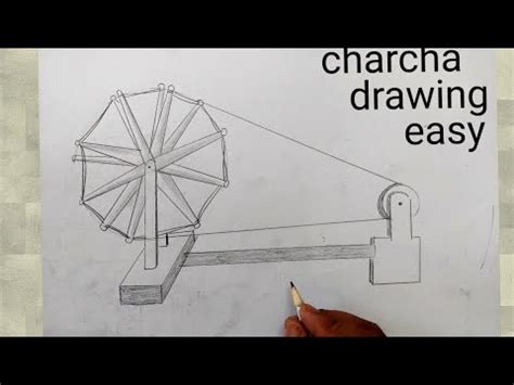 how to draw charkha I drawing spinning wheel I how to draw charkha in easy way - YouTube