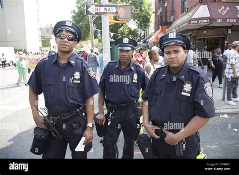 NYPD Auxiliary Police officers working a parade in Crown Heights Brooklyn, NYC Stock Photo - Alamy