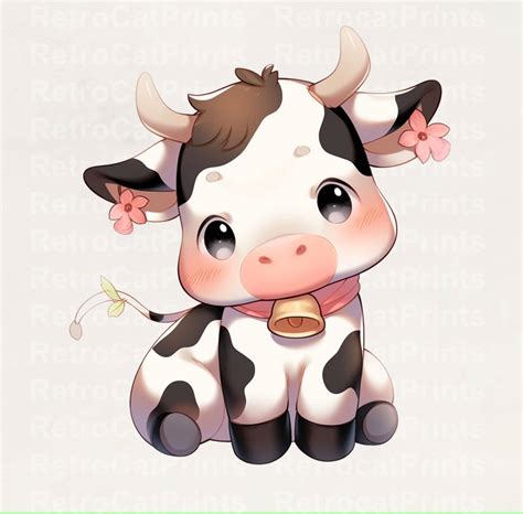 Cute Cow Clipart 8 High Quality Pngs Digital Download - Etsy