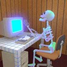 Skeleton Sitting & Waiting GIF | GIFDB.com