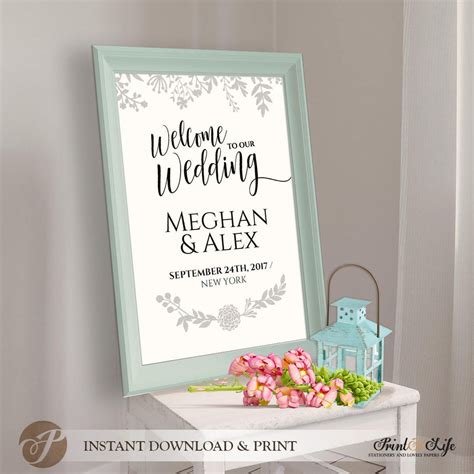 Welcome Wedding Sign Printable Welcome Sign Editable PDF - Etsy