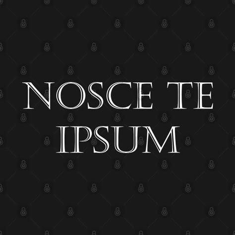 Nosce te ipsum — know thyself, in Latin. - Latin Quote - T-Shirt | TeePublic