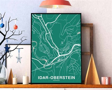 IDAR-OBERSTEIN Germany Map Poster Color Hometown City Print - Etsy