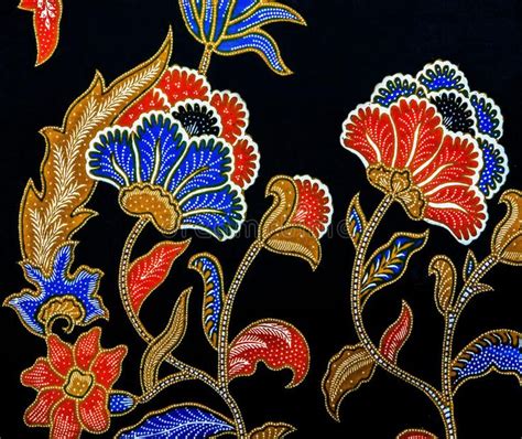 Malaysian Batik Pattern with Colorful Flowers