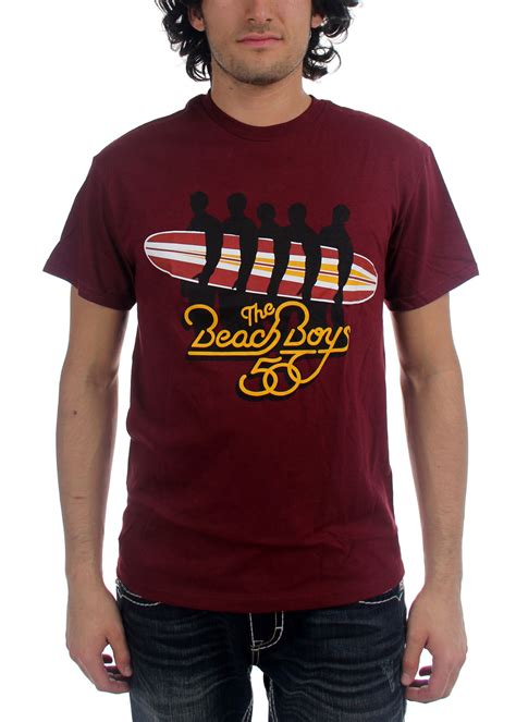 The Beach Boys - Mens Surfboard T-shirt in Cranberry