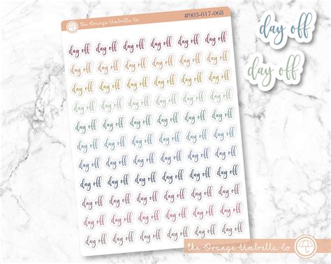 Day Off Stickers Script Day Off Stickers for | Etsy