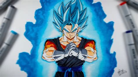 How To Draw Vegito SSJ Blue - Step By Step (Tutorial) - Dragonball Heroes - YouTube